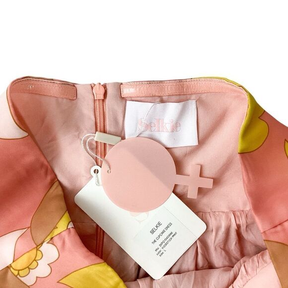 SELKIE Size Large NWT Cupcake Dress Woodstock Print Retro Floral Strapless Mini - Picture 4 of 11